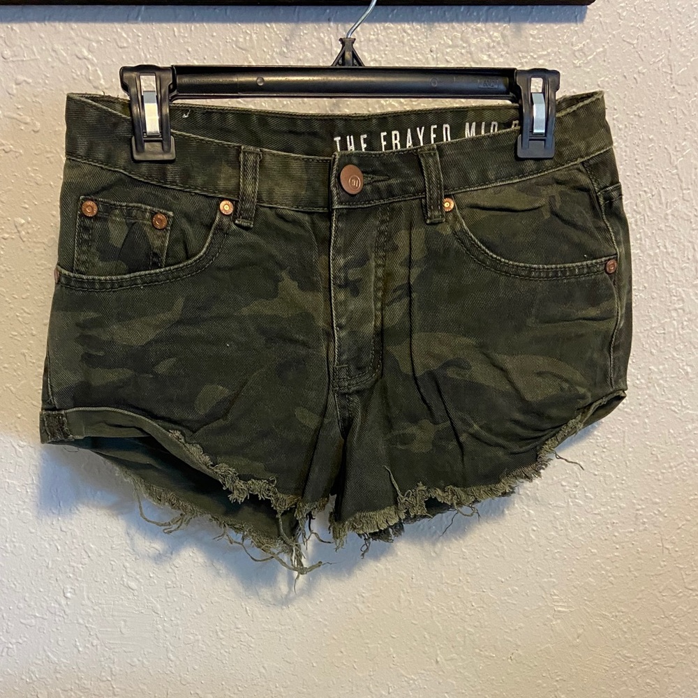 Army denim shorts